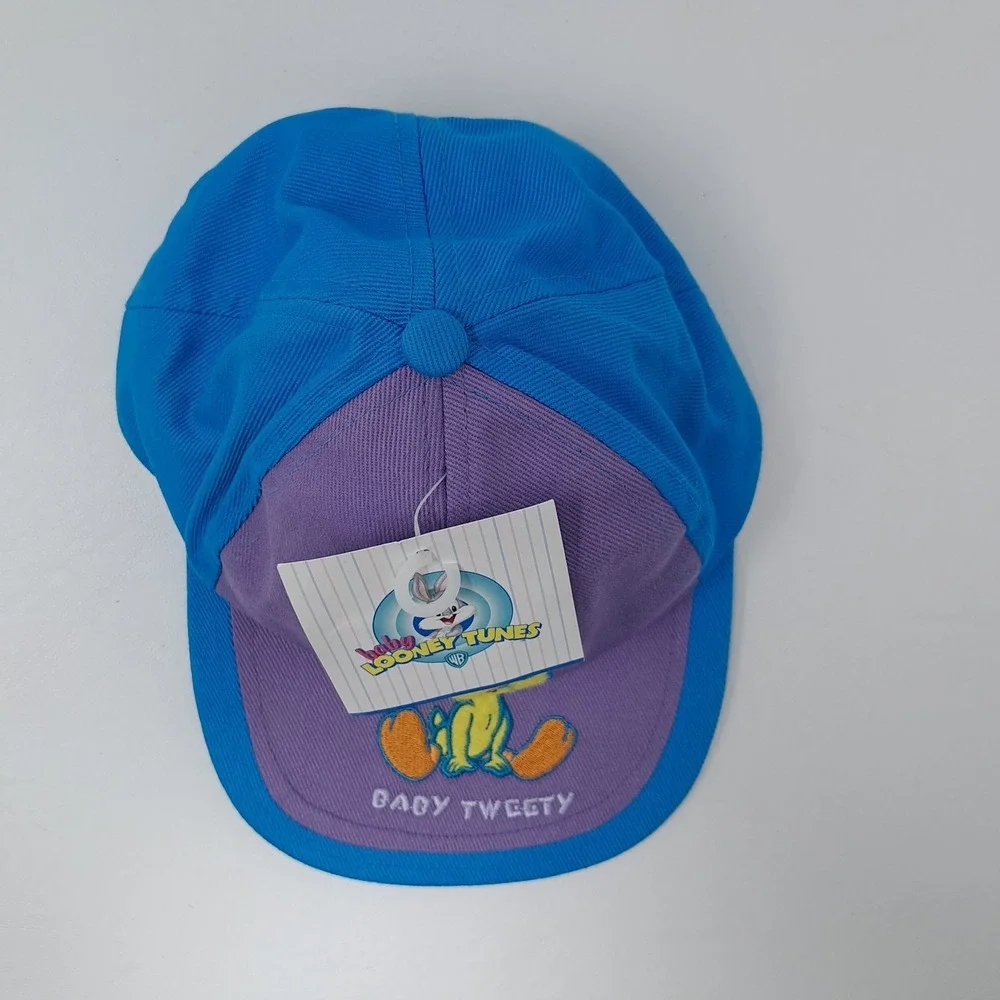 Vintage 1998 Baby Looney Tunes Tweety Bird Toddler Hat Cap Elastic Back NWT 90s
